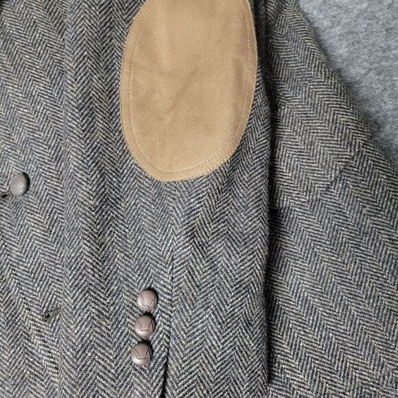 Pendleton Men's Western Blazer Size 46 Brown Tweed Wool & Leather Jacket Coat - Picture 8 of 16